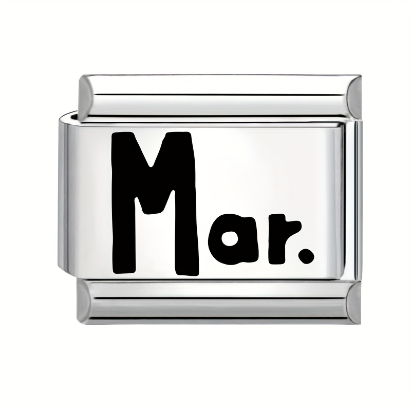 Laser-Engraved Black Lettering Style Bracelet, Months and Days